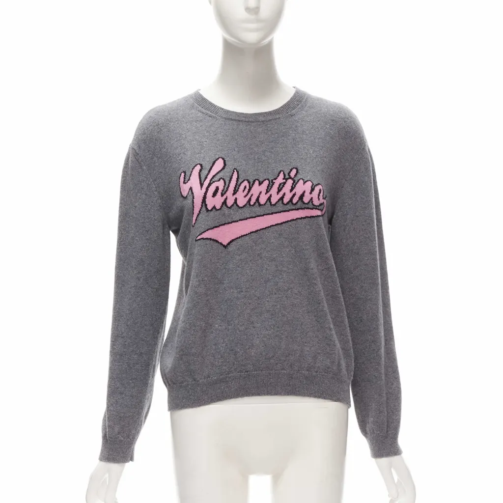 Valentino Graphic Wool Sweater Pink Wool Never worn - Front View