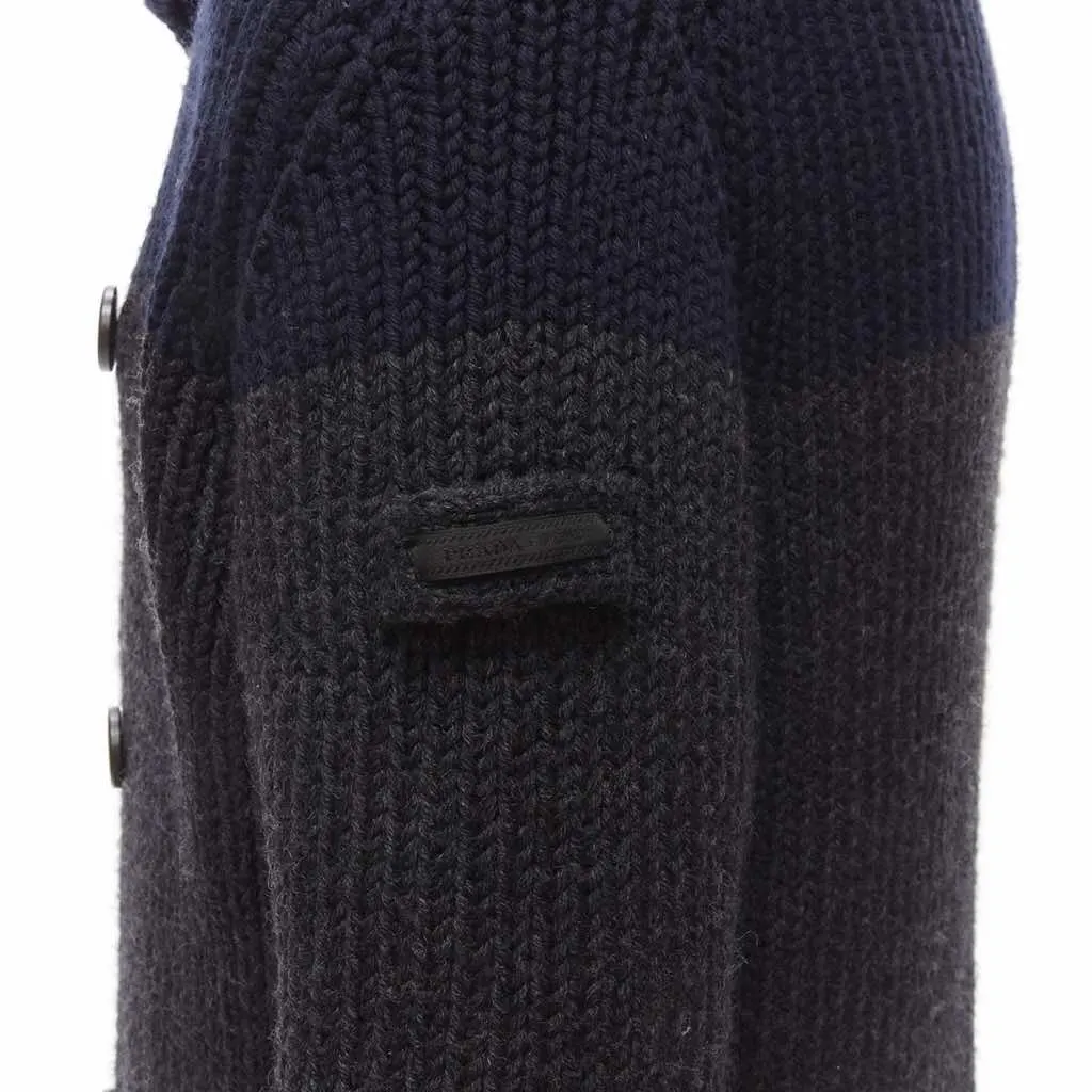 Prada Sailor Collar Cardigan Grey Wool Very good - Back View