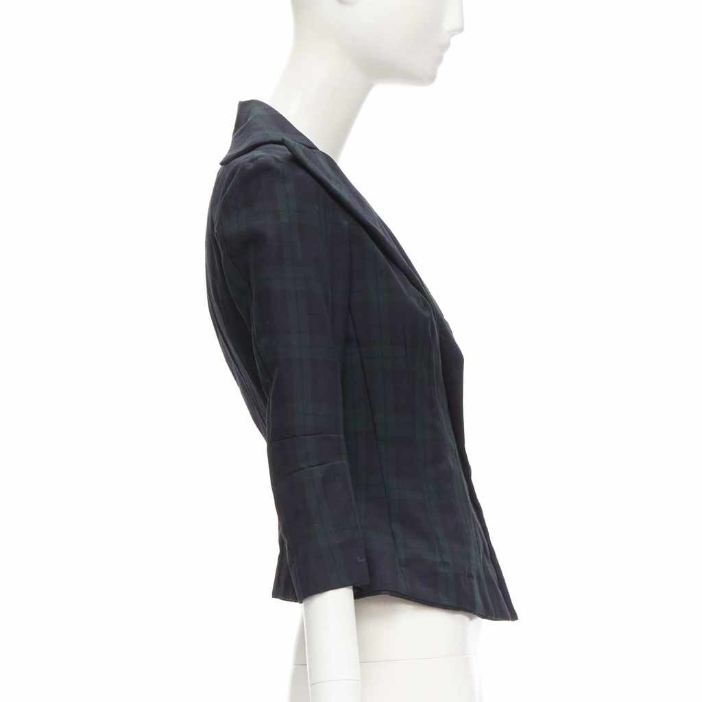 Junya Watanabe Green Plaid Panel Blazer - Side view