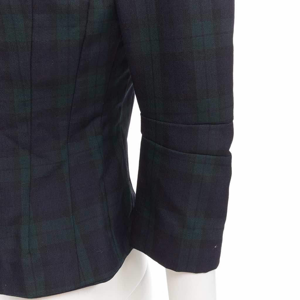 Junya Watanabe Green Plaid Panel Blazer - Image 12