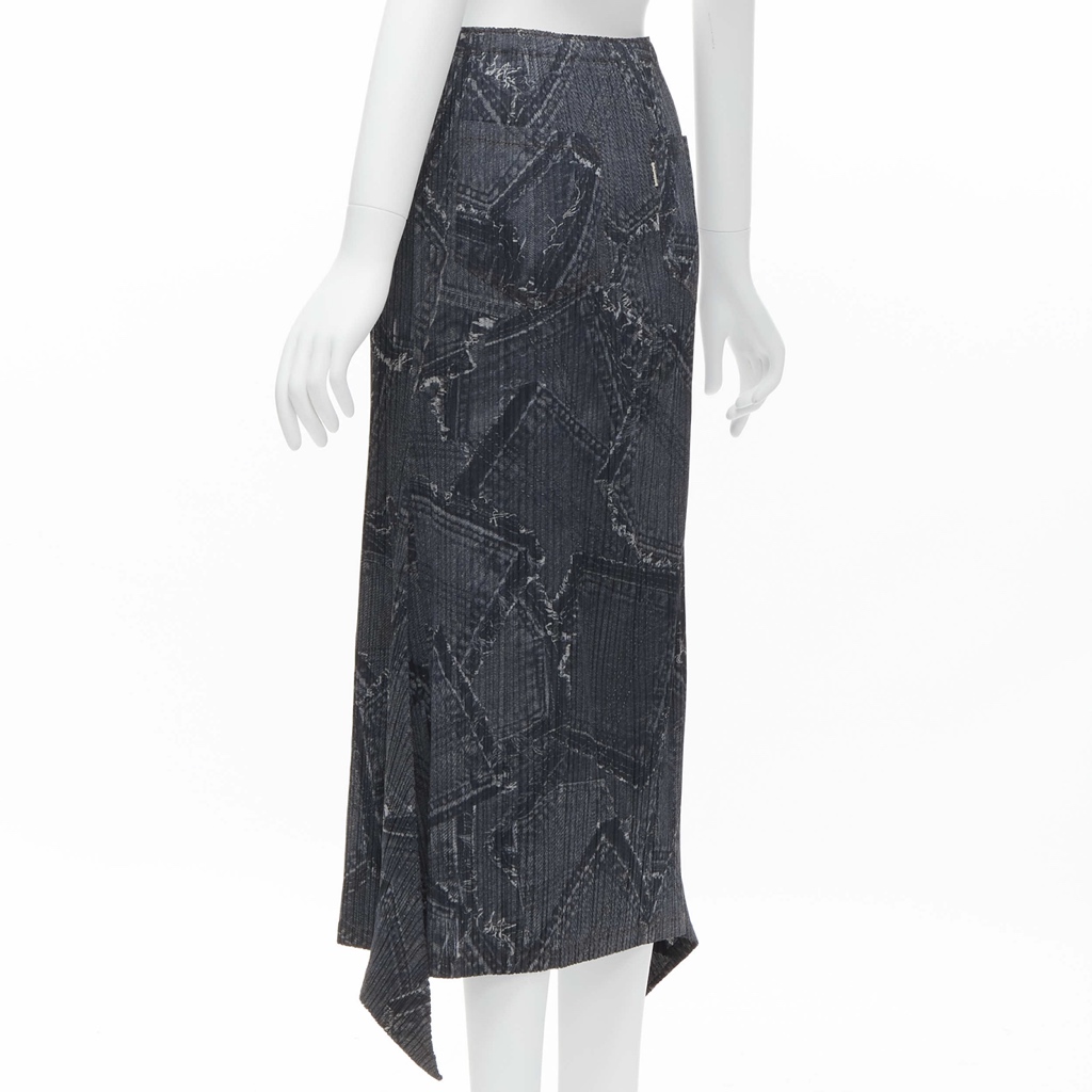 Issey Miyake Denim Pleated Skirt - Detail 1