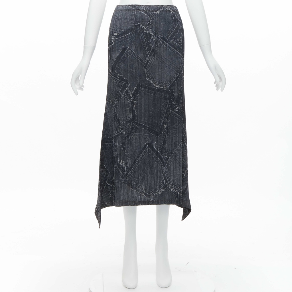 Issey Miyake Denim Pleated Skirt - Image 12