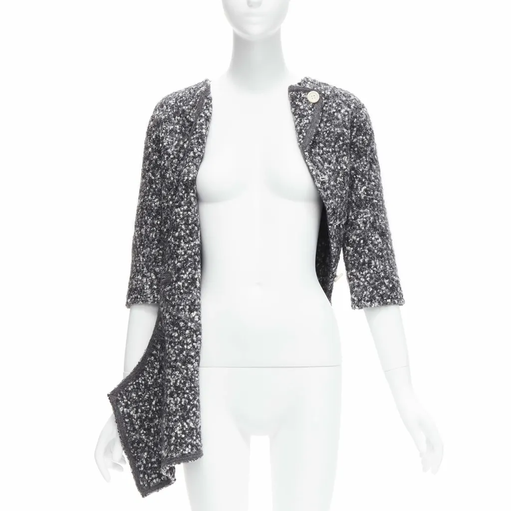 Celine Boucle Bias Sweater Grey Wool Never worn, with tag - Inside View