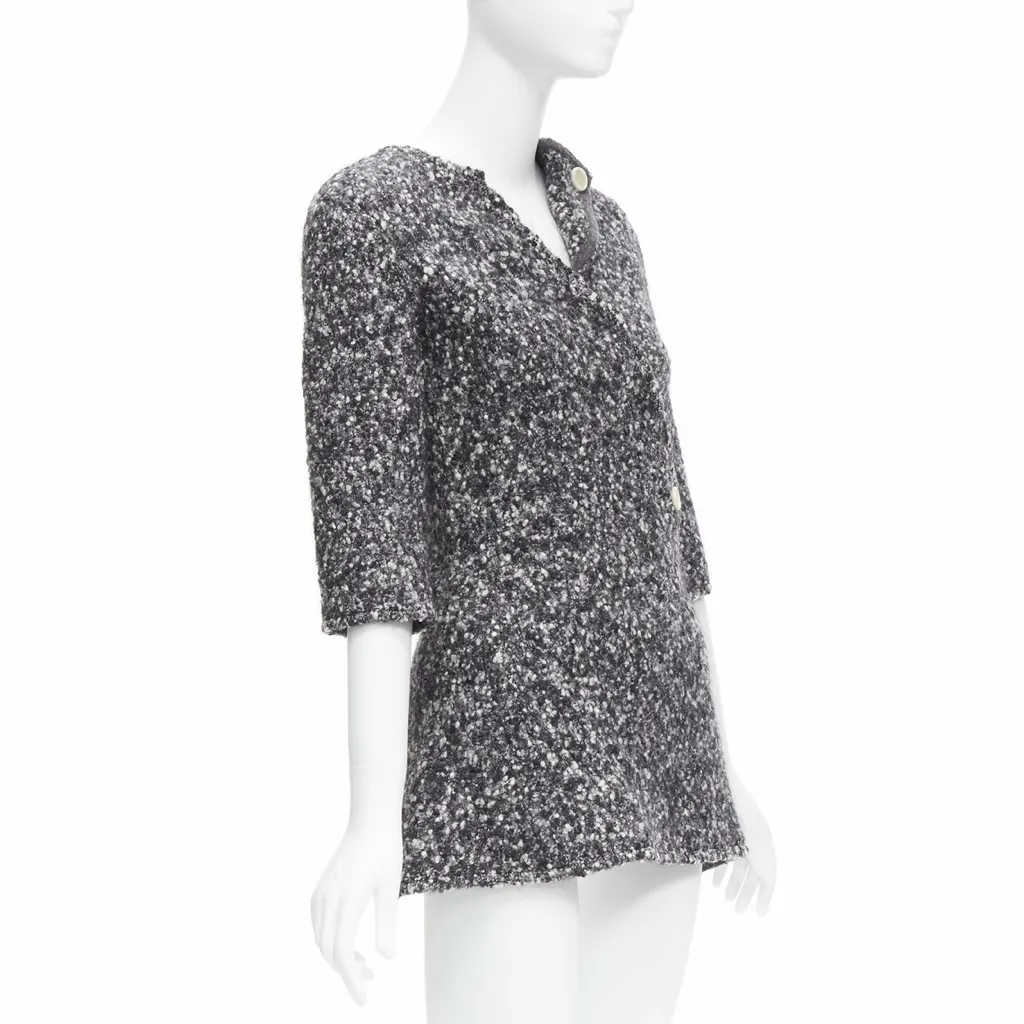 Celine Boucle Bias Sweater Grey Wool Never worn, with tag - Model View