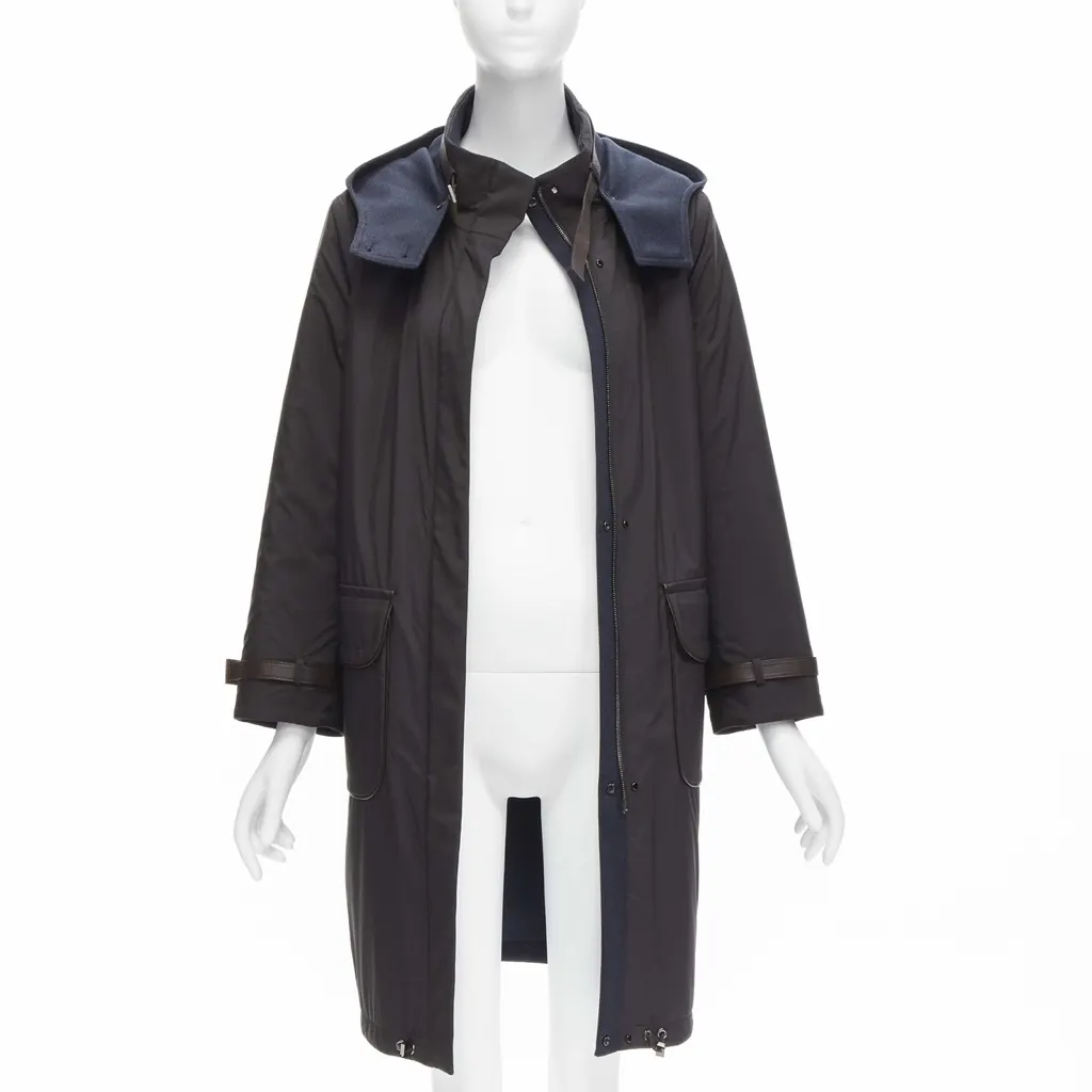 Loro Piana Reversible Wool Jacket Navy Cashmere Very good - Inside View