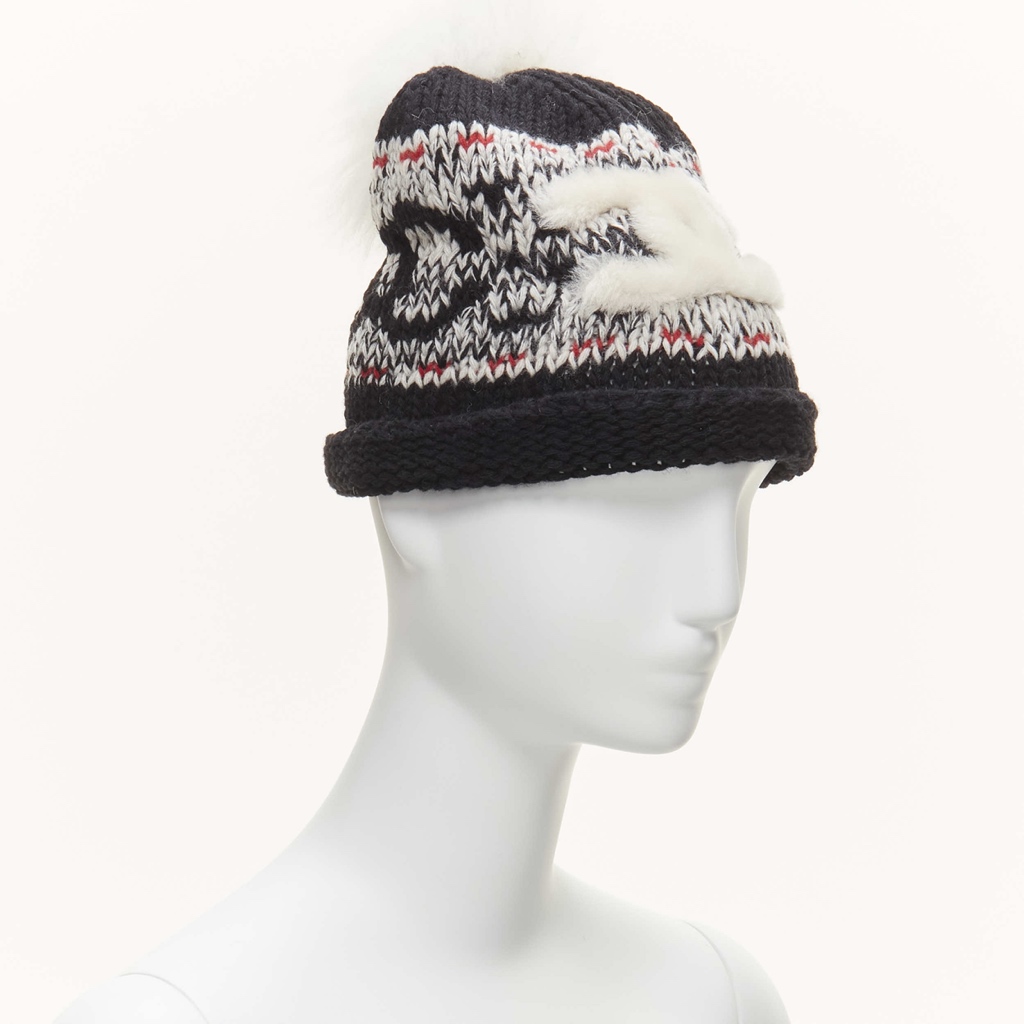 Chanel White CC Beanie - Back view