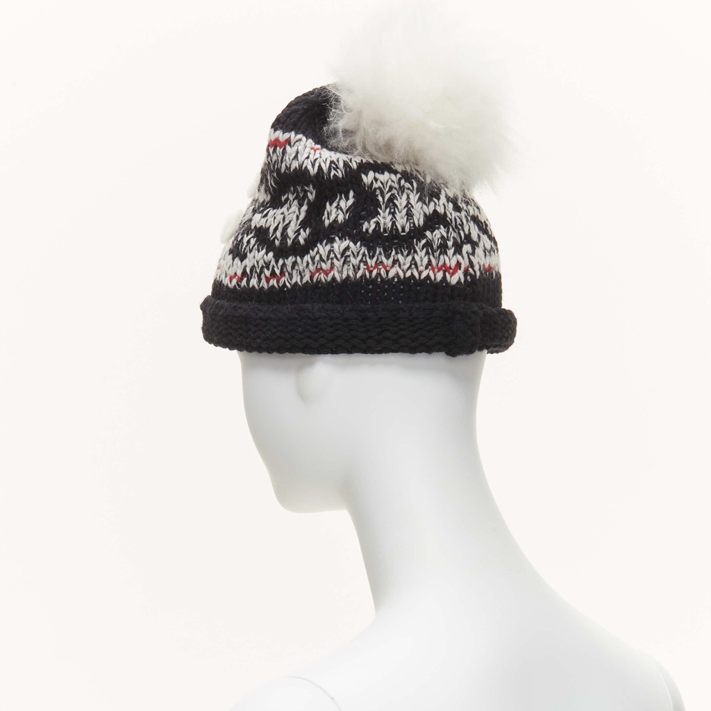 Chanel White CC Beanie - Side view