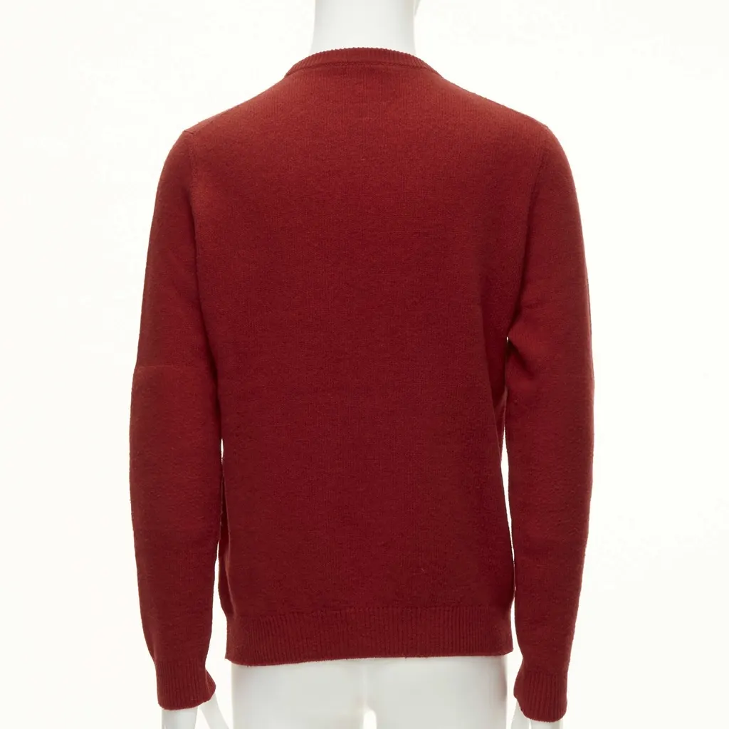 Louis Vuitton Logo Crew Sweater Red Wool Very good - Box View