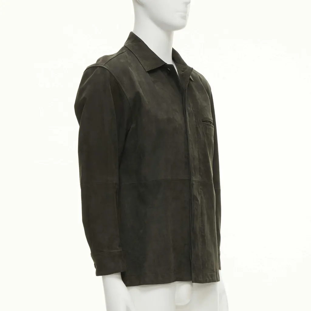 Issey Miyake Grey Suede Overshirt Grey Suede Fair - Model View