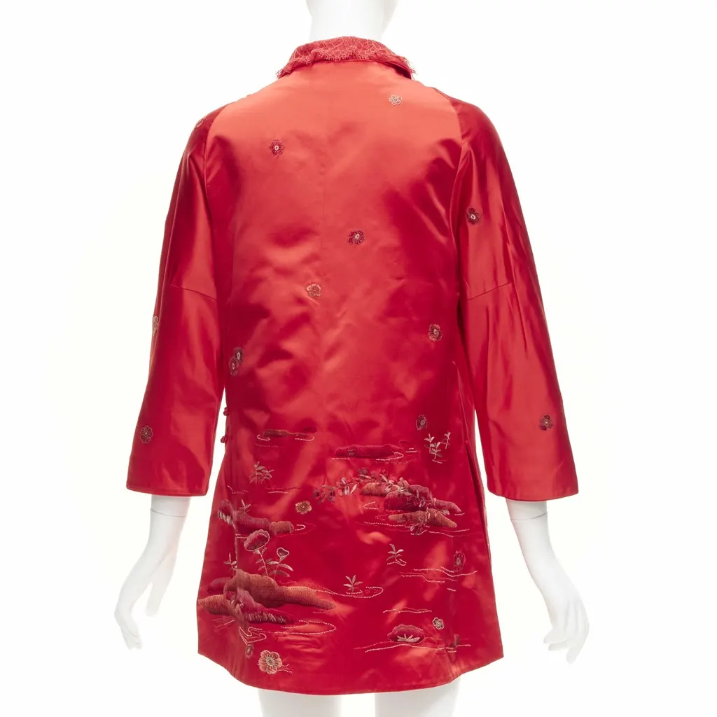 Shiatzy Chen Red Silk Qipao Top Red Silk Very good - Box View