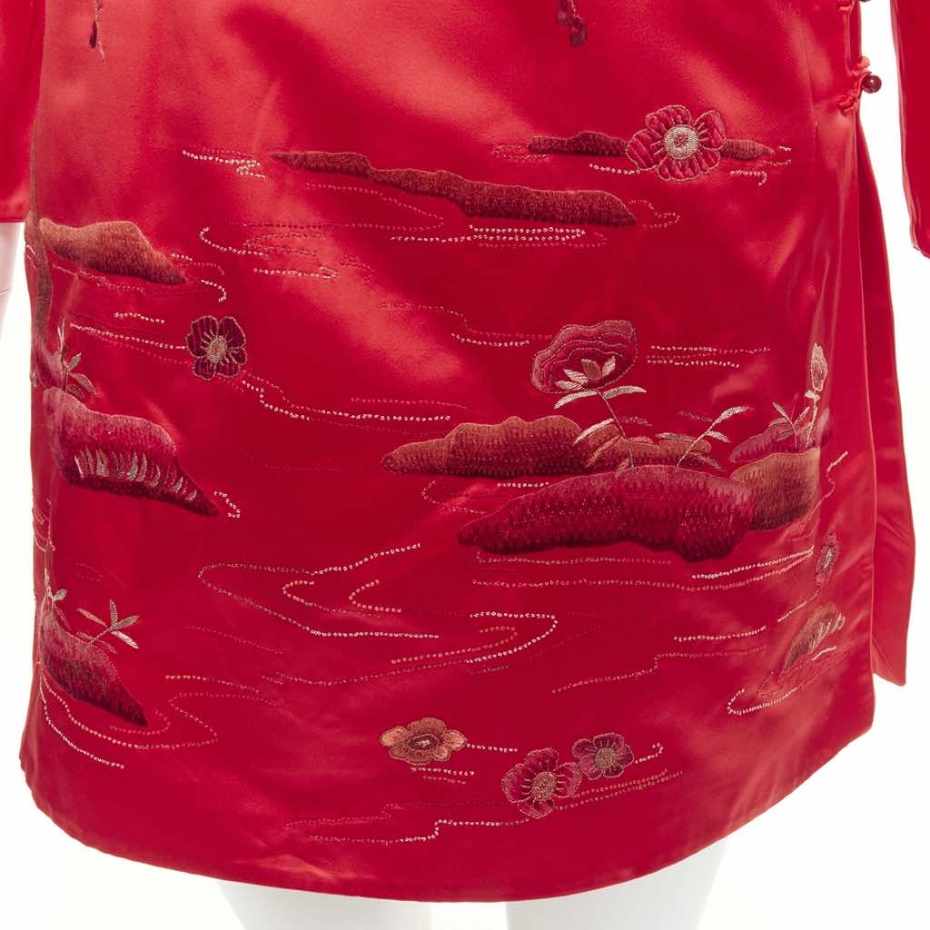 Shiatzy Chen Red Silk Qipao Top - Detail 2