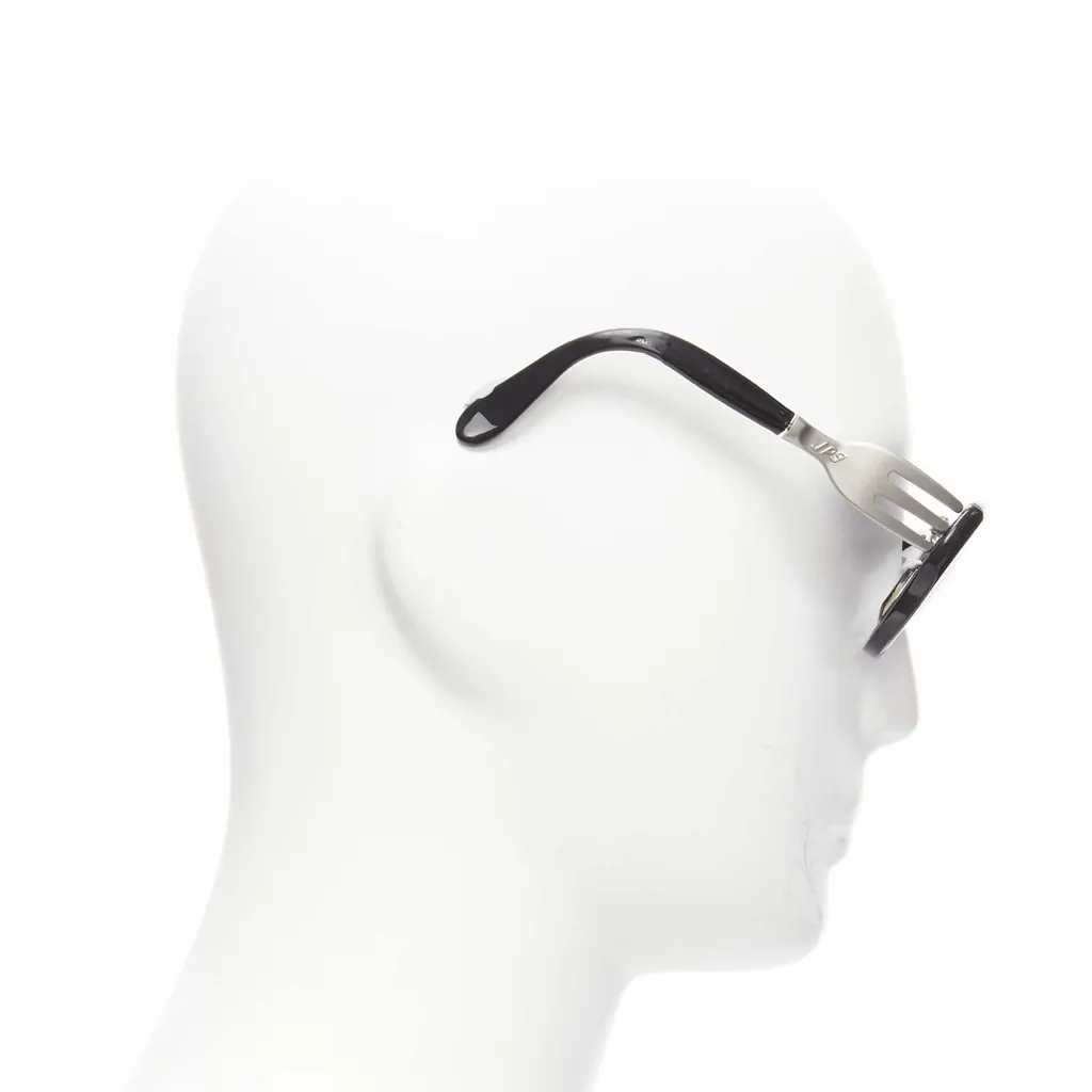 Jean Paul Gaultier Fork Temple Glasses Black Metal Fair - Inside View