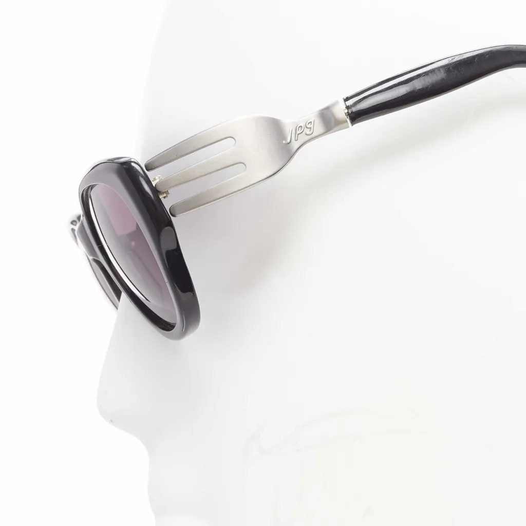Jean Paul Gaultier Fork Temple Glasses Black Metal Fair - Box View