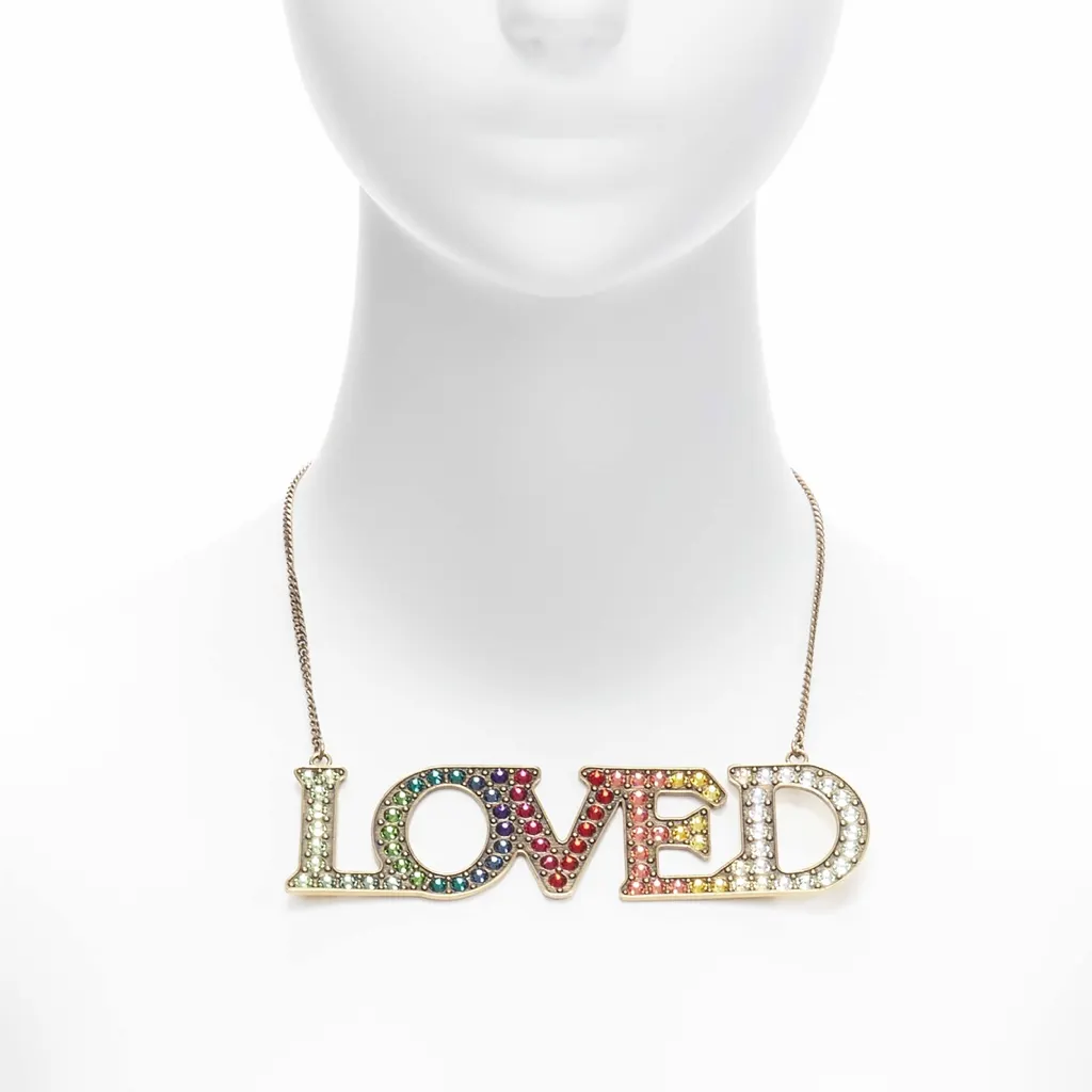 Gucci Gradient Pendant Necklace MultiColor Metal Very good - Back View