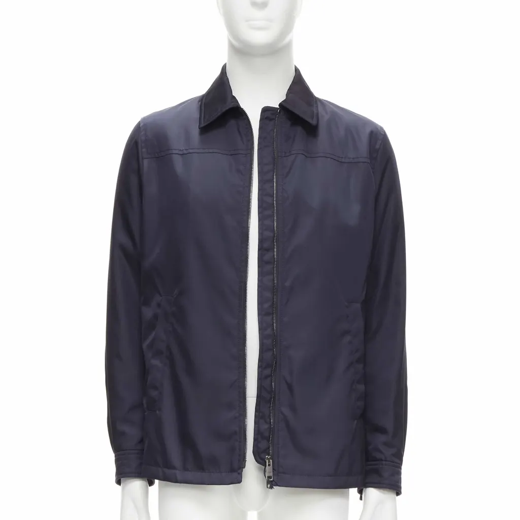 Prada Navy Minimal Jacket Navy Never worn, with tag - Front View