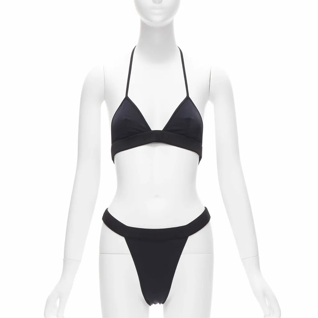 Gucci Logo Bikini Set Black Never worn, with tag - Front View