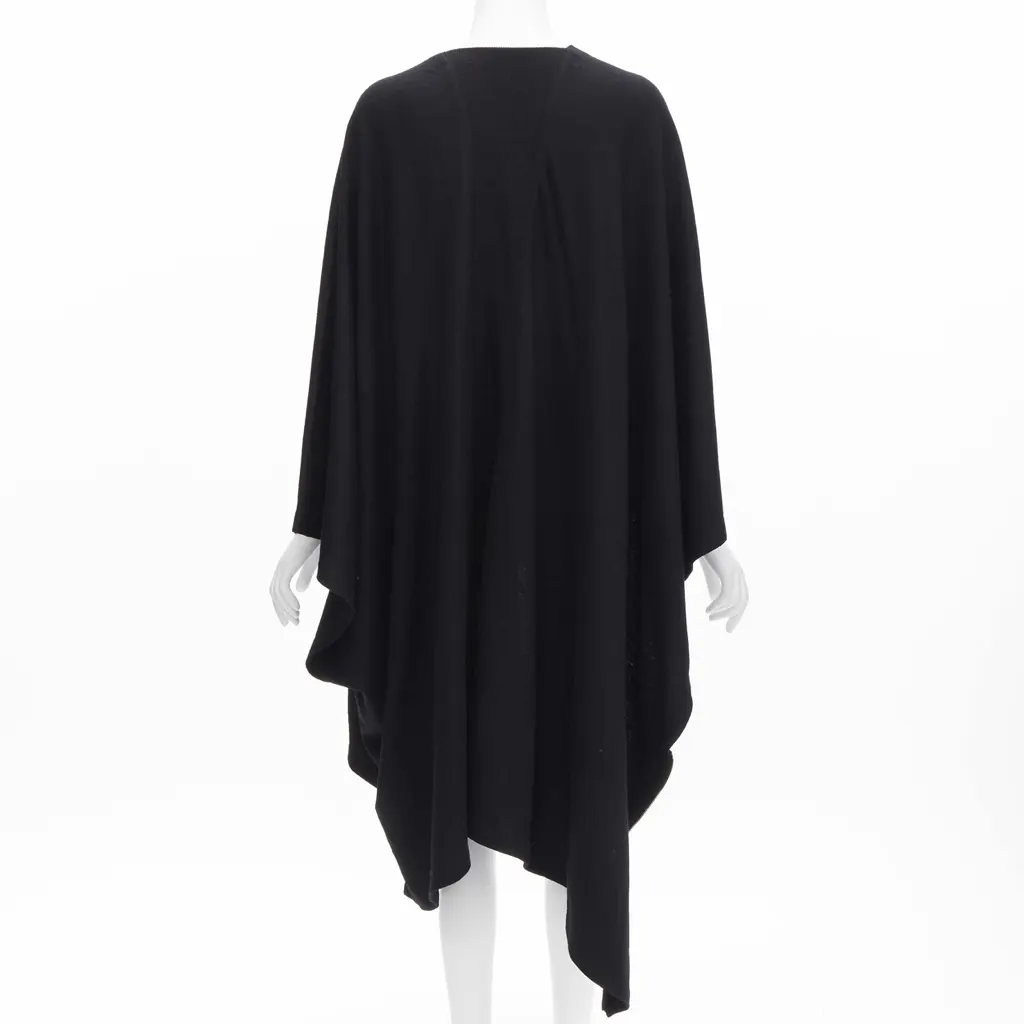 Issey Miyake Black Draped Coat Black Wool Never worn - Box View