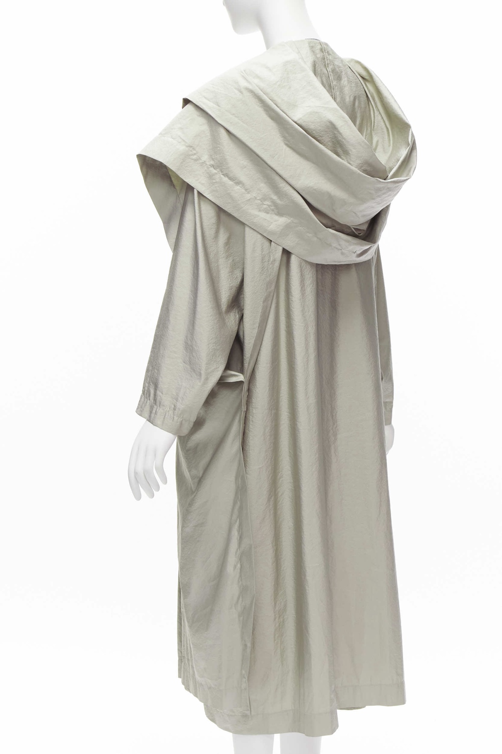 Issey Miyake Grey Draped Overcoat - Detail 2