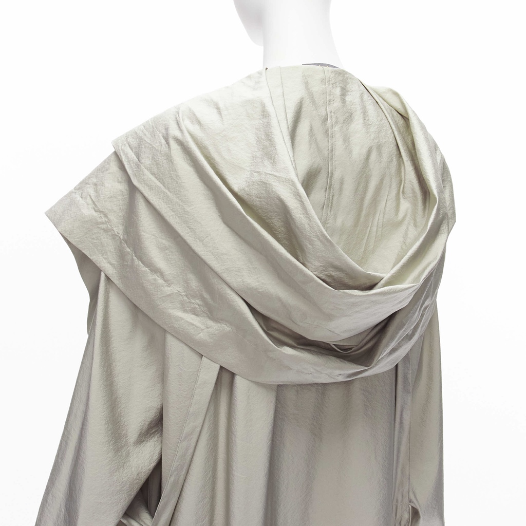 Issey Miyake Grey Draped Overcoat - Image 10