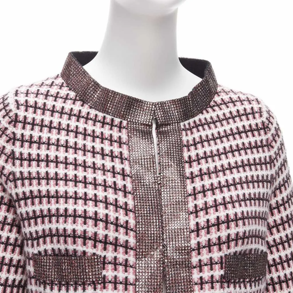 Chanel Crystal Trim Cardigan Pink Cashmere Never worn - Back View