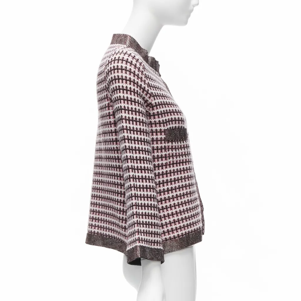 Chanel Crystal Trim Cardigan Pink Cashmere Never worn - Box View