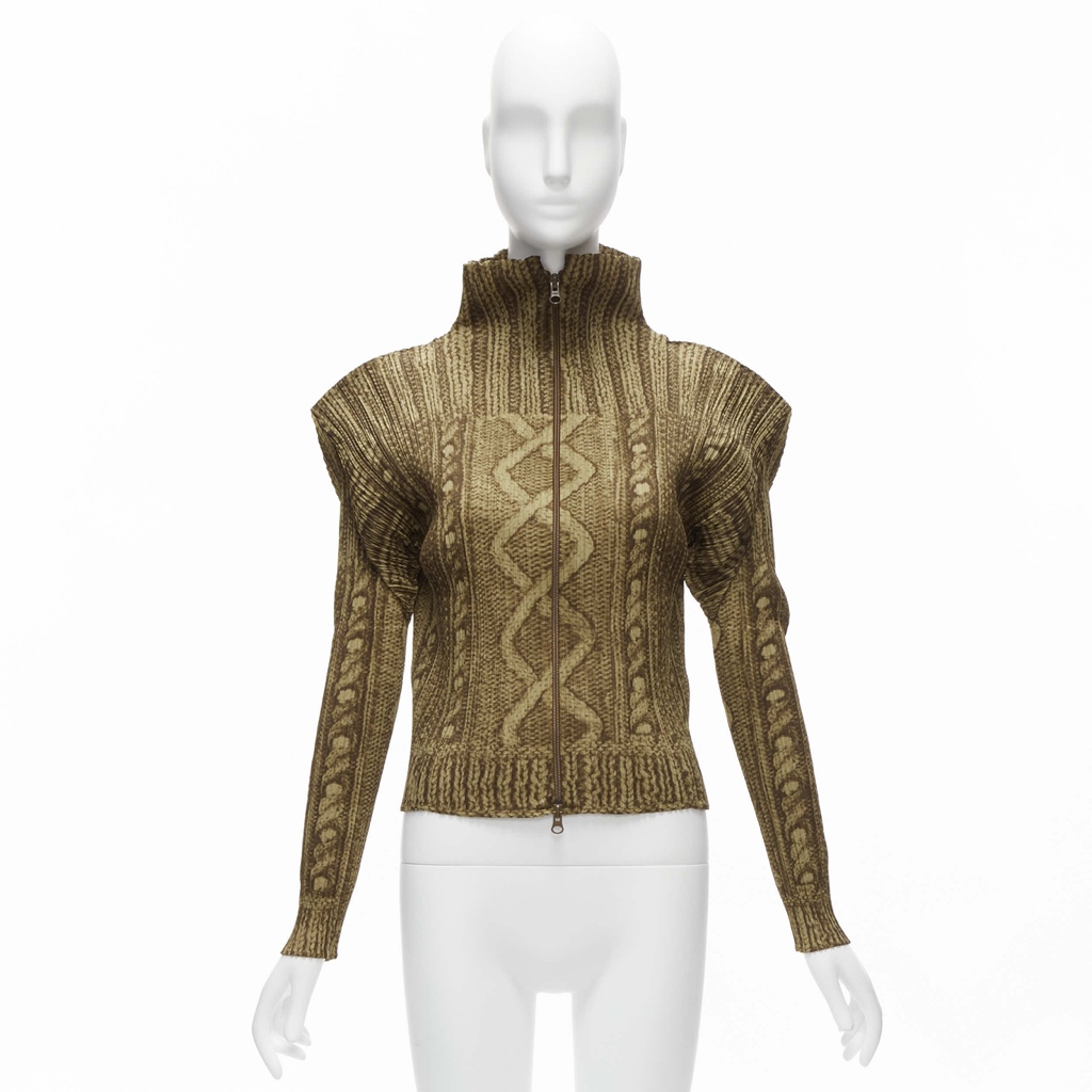 Pleats Please Cable Knit Jacket - Image 13