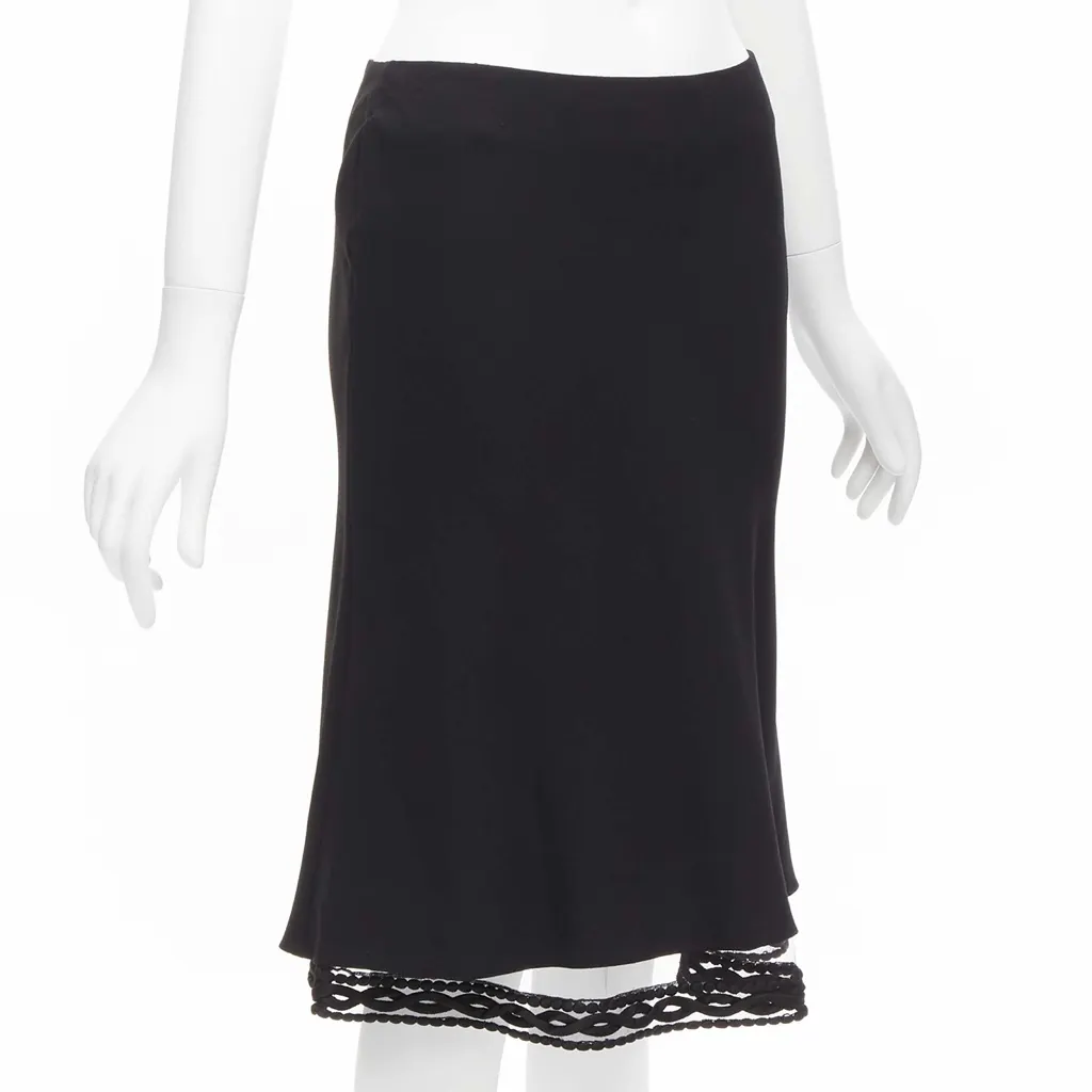 Dior Lace Trim Skirt Black Polyester Never worn - Inside View
