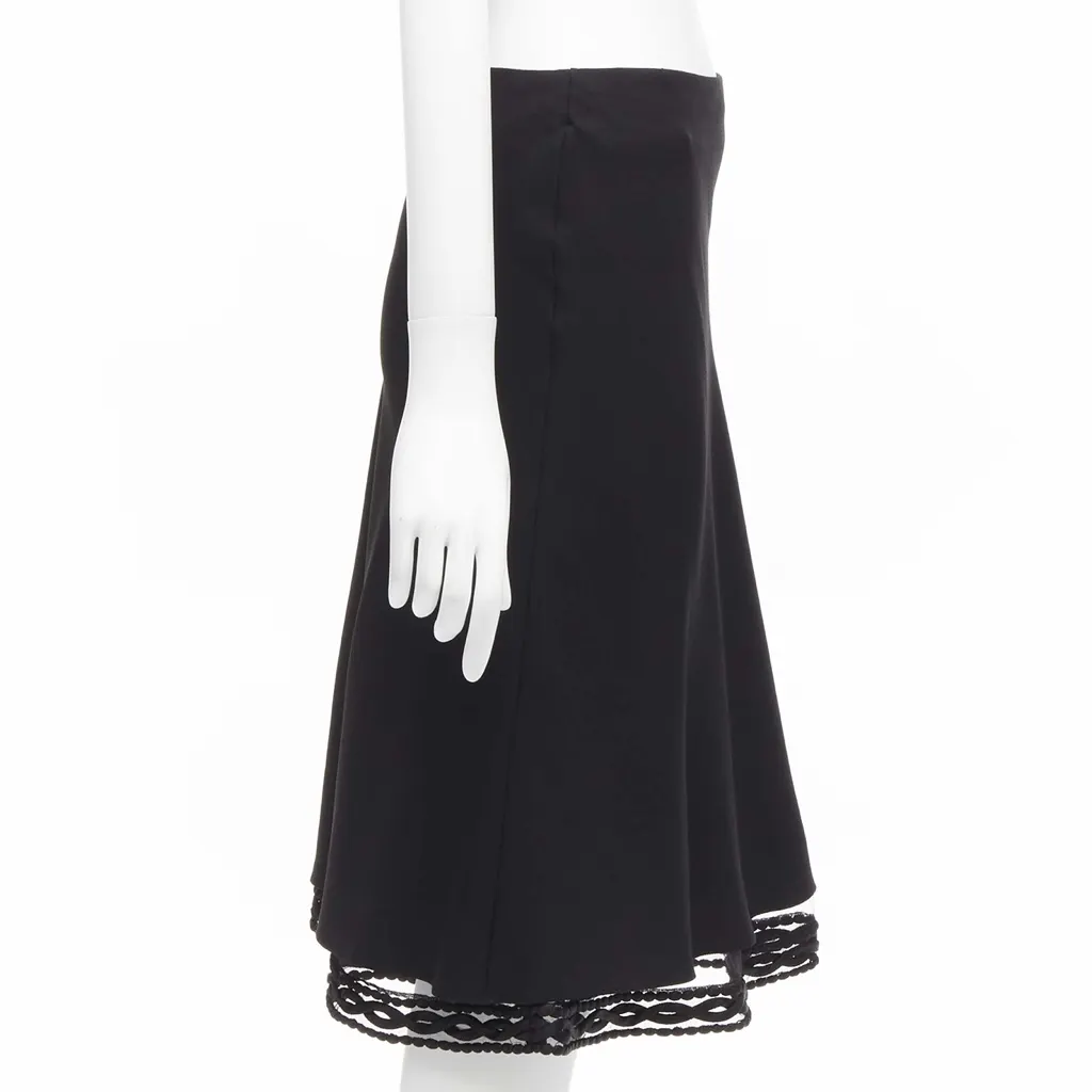 Dior Lace Trim Skirt Black Polyester Never worn - Model View