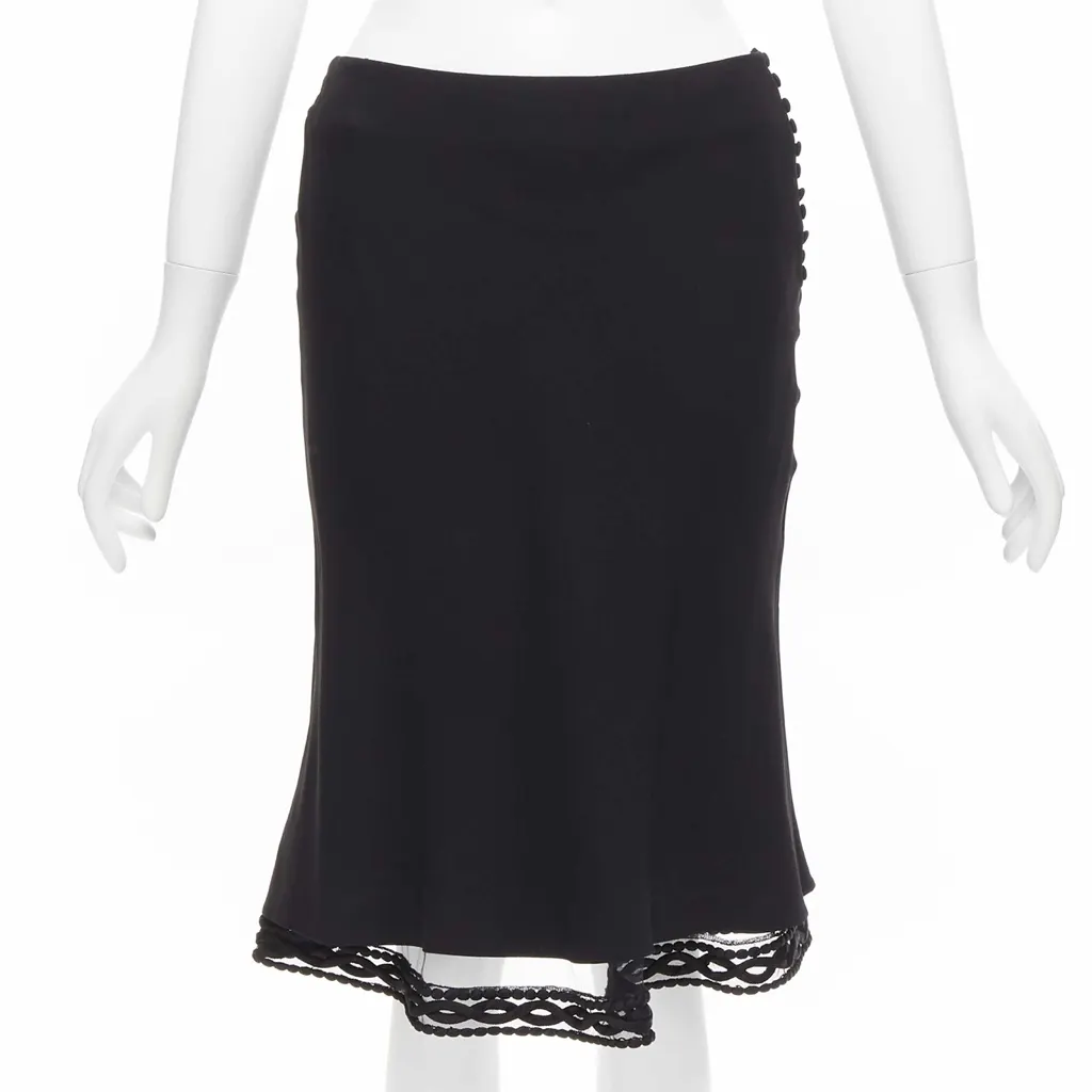 Dior Lace Trim Skirt Black Polyester Never worn - Box View