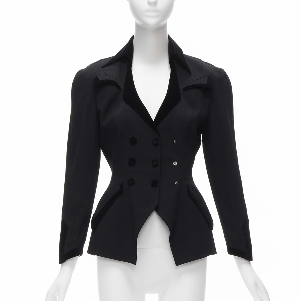 Thierry Mugler Velvet Peplum Blazer - Image 6