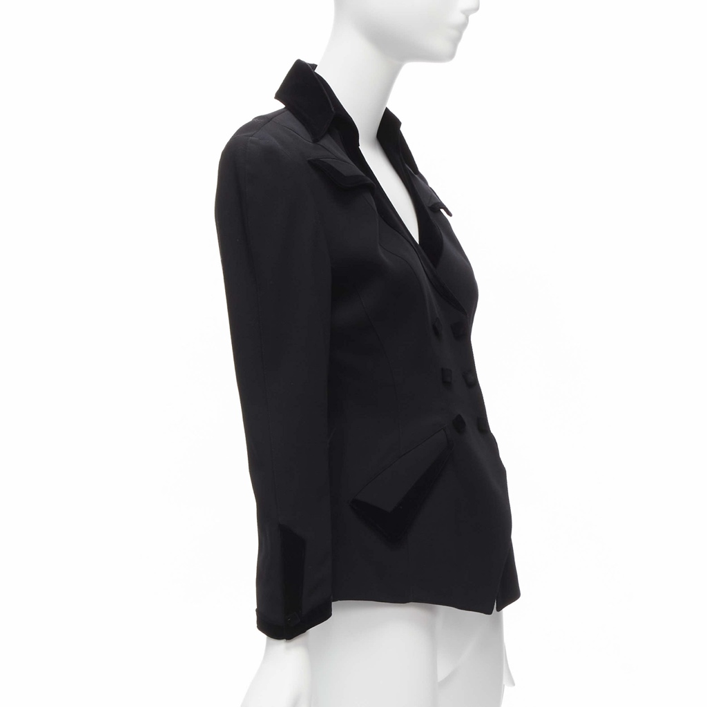 Thierry Mugler Velvet Peplum Blazer - 4