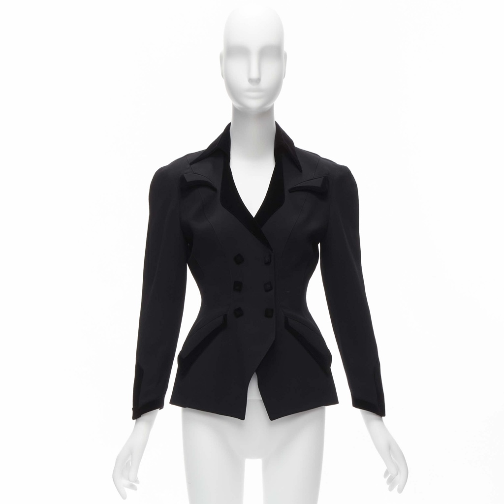 Thierry Mugler Velvet Peplum Blazer - Image 12