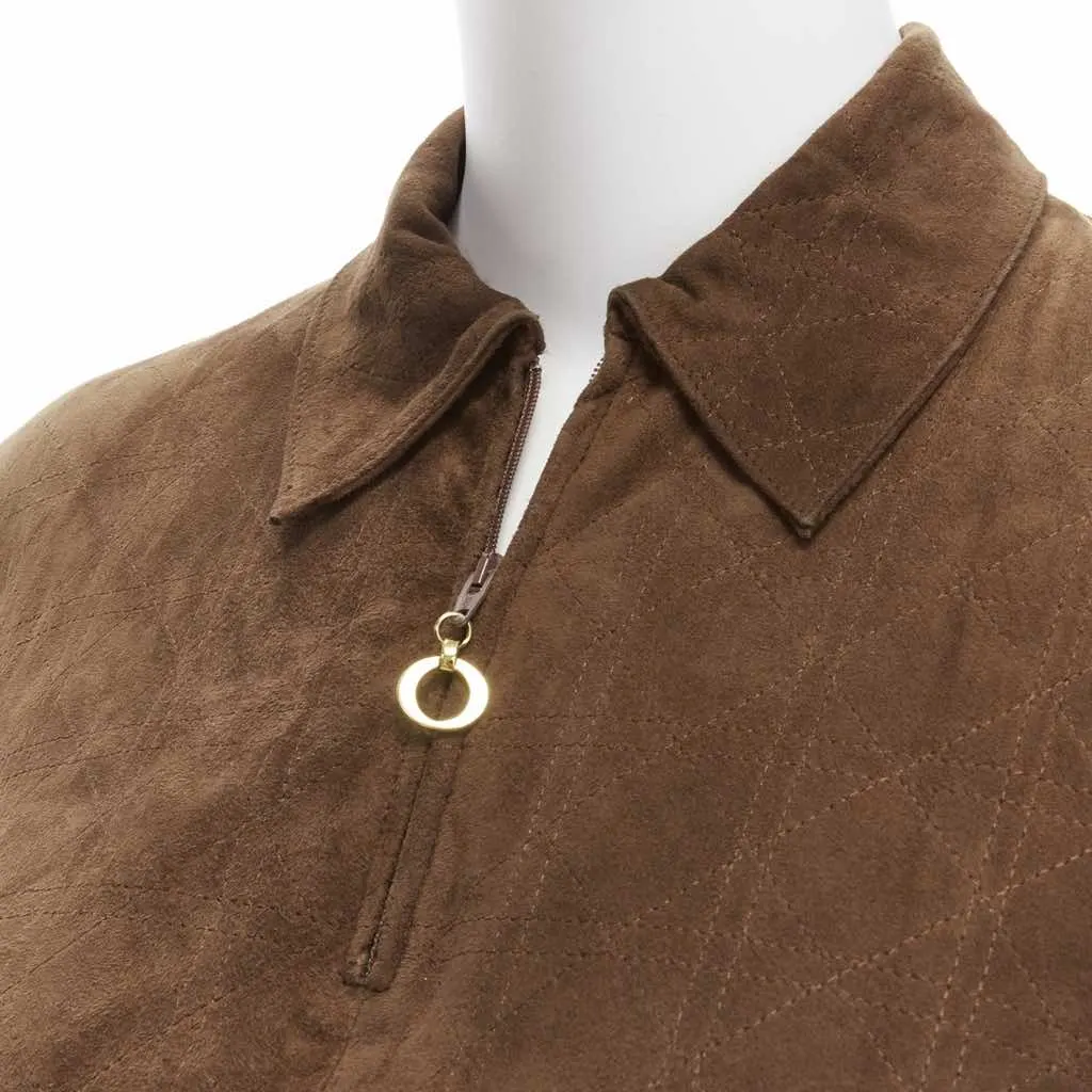 Dior Cannage Stitch Sweater Brown Suede Good - Back View