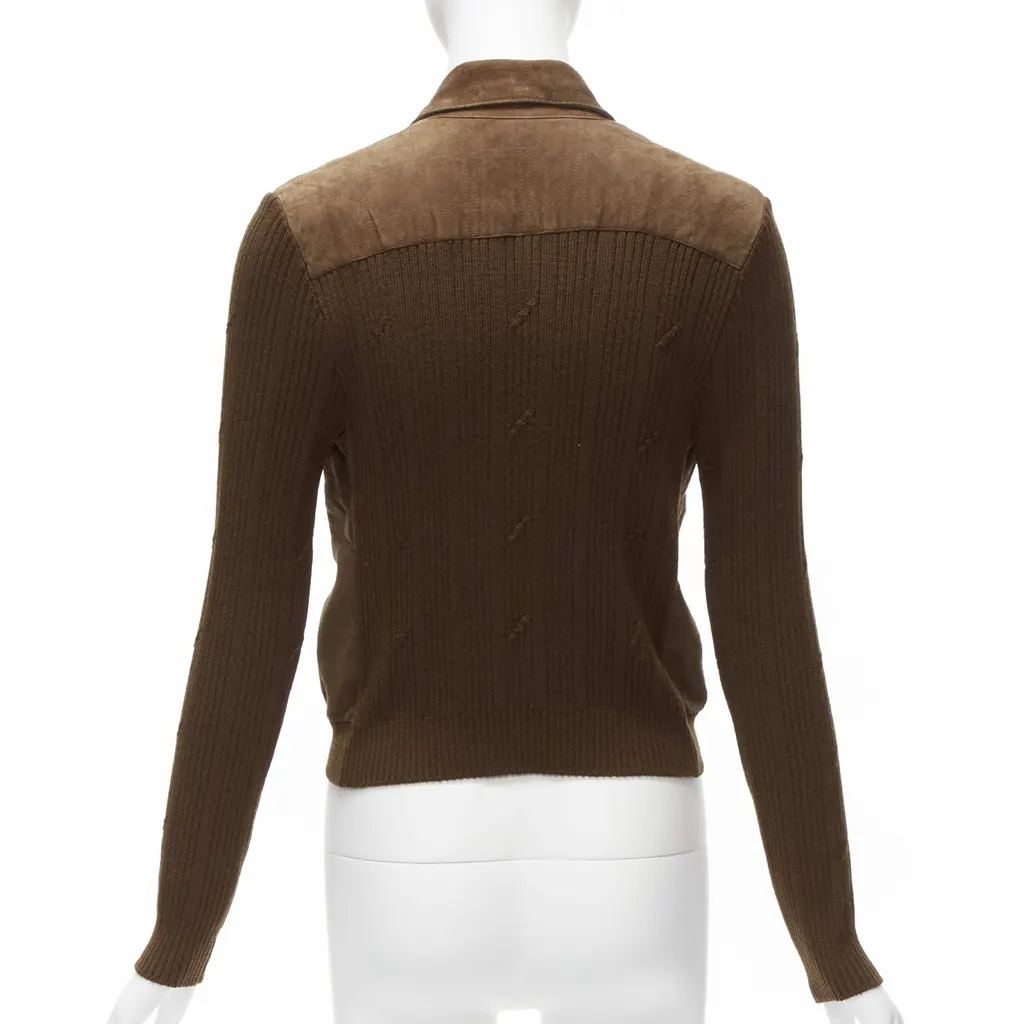 Dior Cannage Stitch Sweater Brown Suede Good - Box View