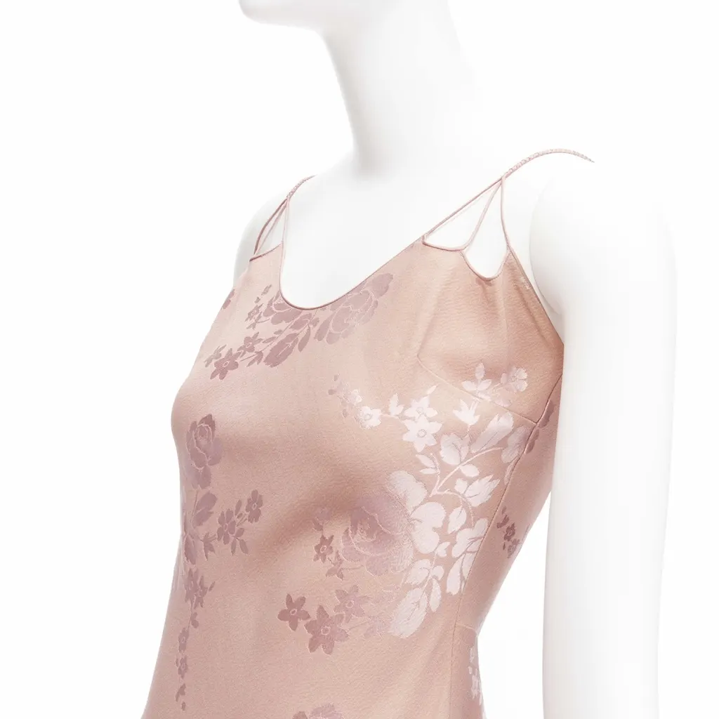 Dior Floral Jacquard Dress Pink Wool Never worn - Back View