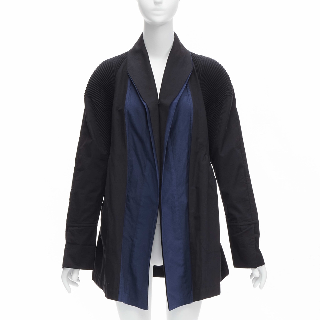 Issey Miyake Blue Pleated Coat