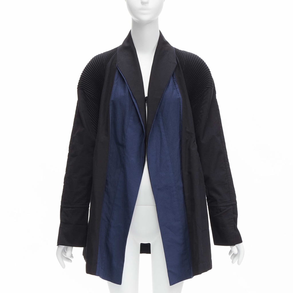 Issey Miyake Blue Pleated Coat - Image 6