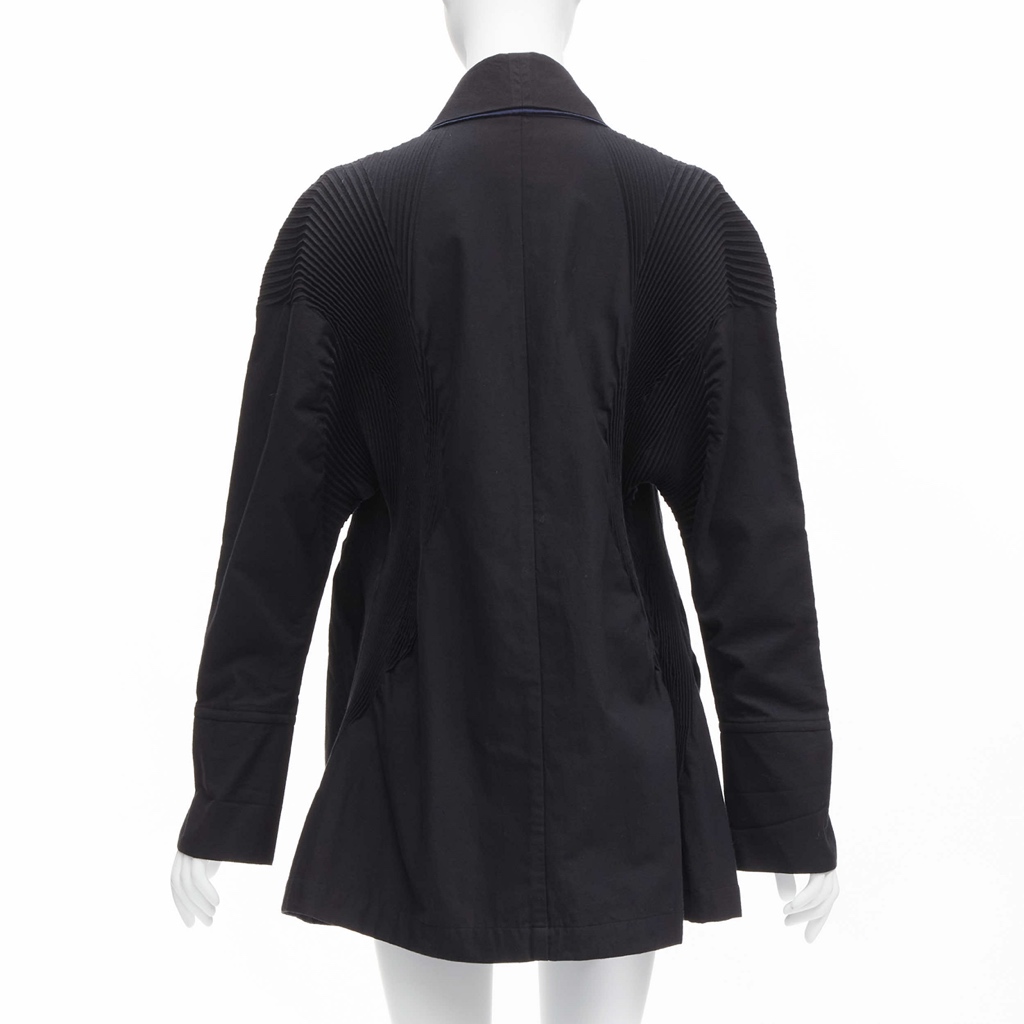 Issey Miyake Blue Pleated Coat - Detail 1