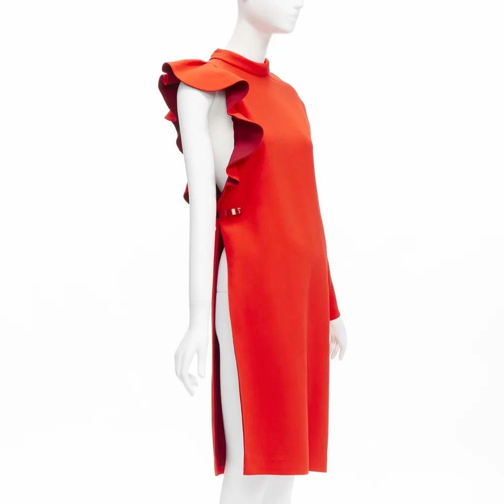 Givenchy Metal Ruffle Tunic Red Never worn - Front View