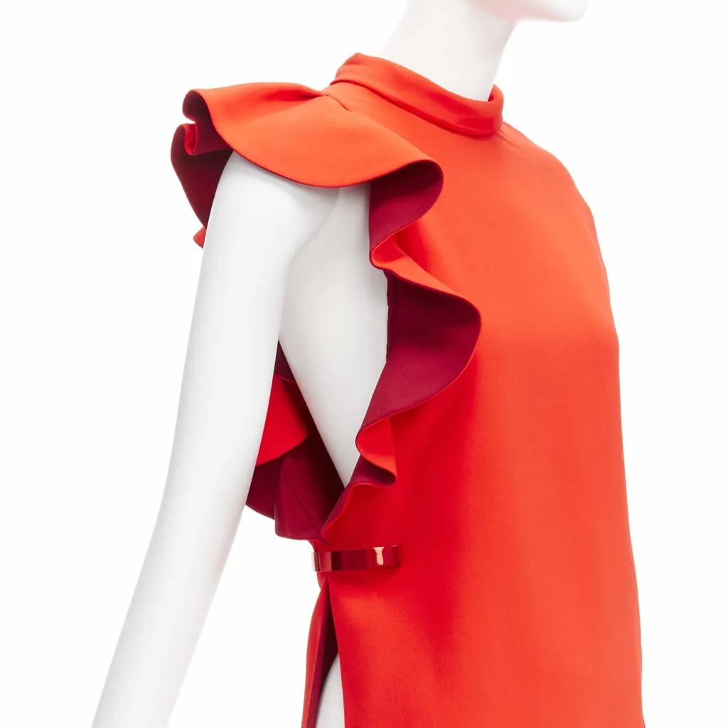 Givenchy Metal Ruffle Tunic Red Never worn - Back View