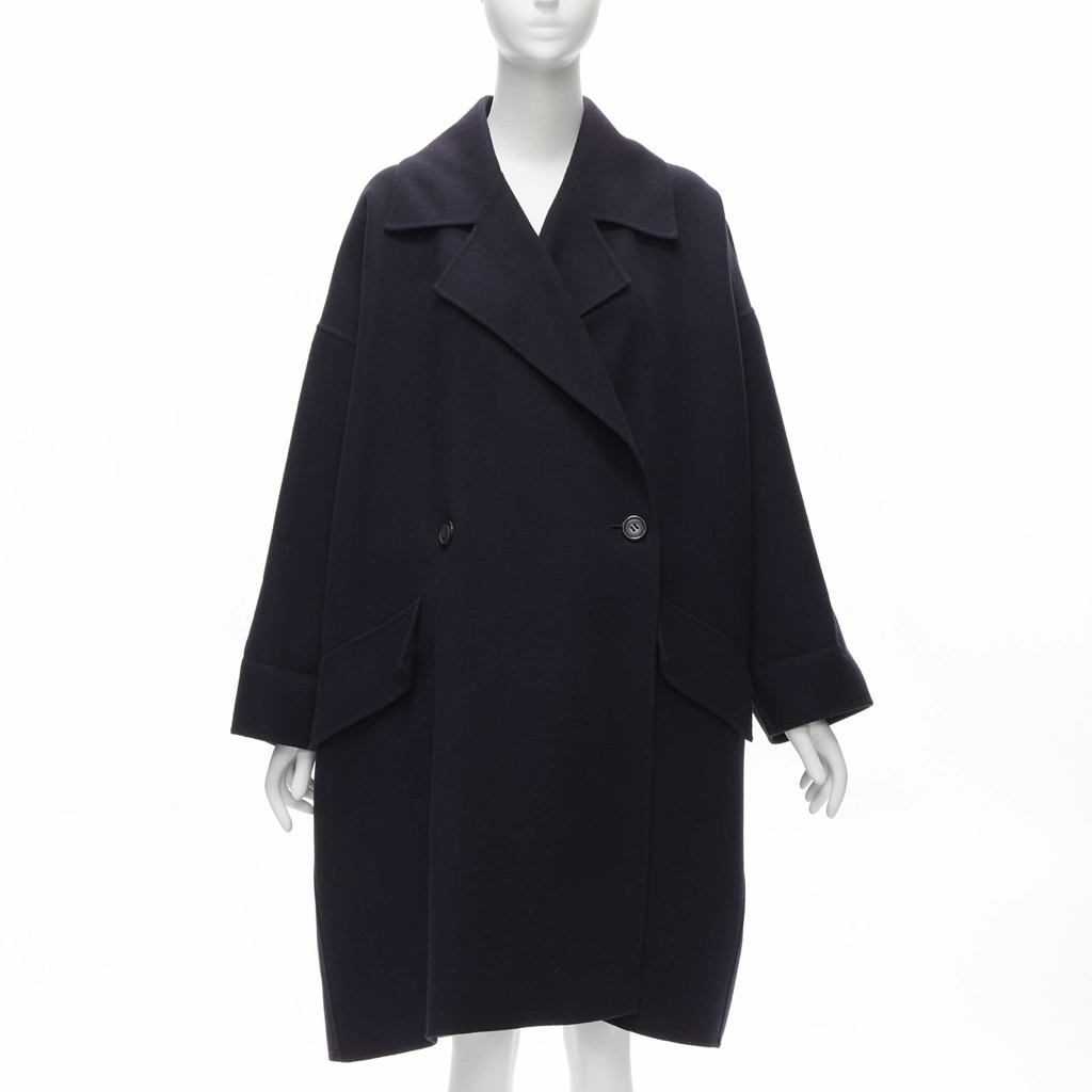 Issey Miyake Navy Cocoon Coat - Image 6