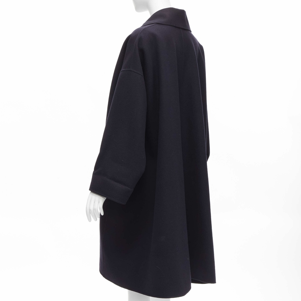 Issey Miyake Navy Cocoon Coat - Detail 2