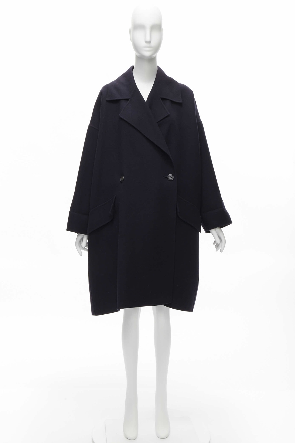 Issey Miyake Navy Cocoon Coat - Image 13
