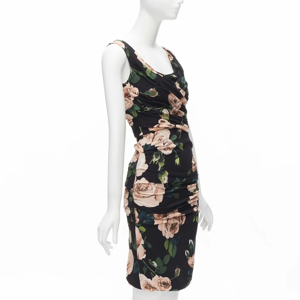 Dolce & Gabbana Rose Silk Dress Black Viscose Very good - Inside View