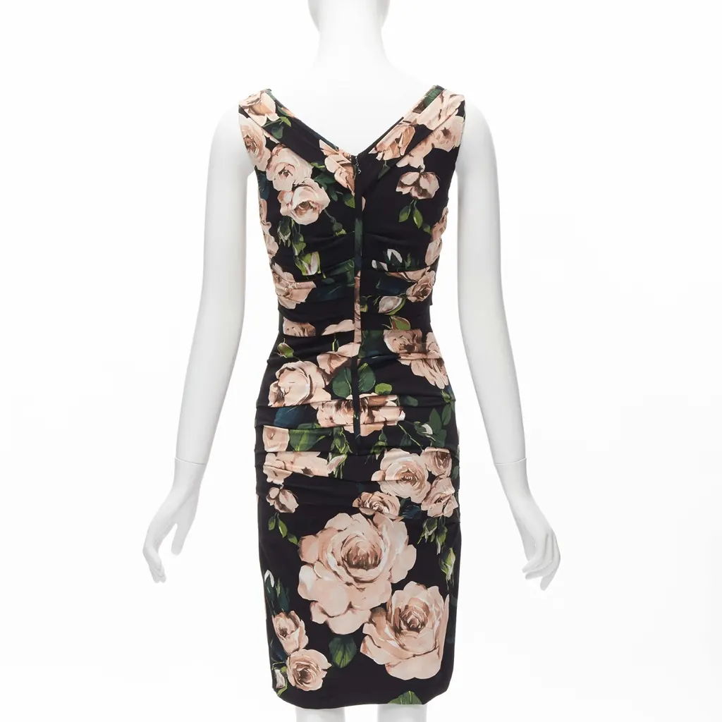 Dolce & Gabbana Rose Silk Dress Black Viscose Very good - Box View