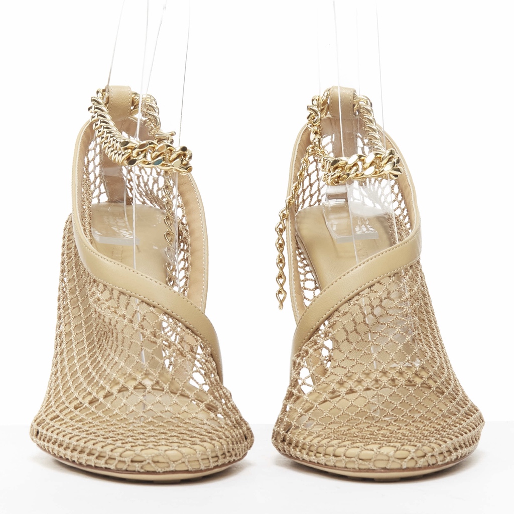 Bottega Veneta Fishnet Chain Heels - Image 6