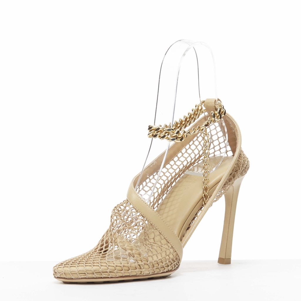 Bottega Veneta Fishnet Chain Heels - 4