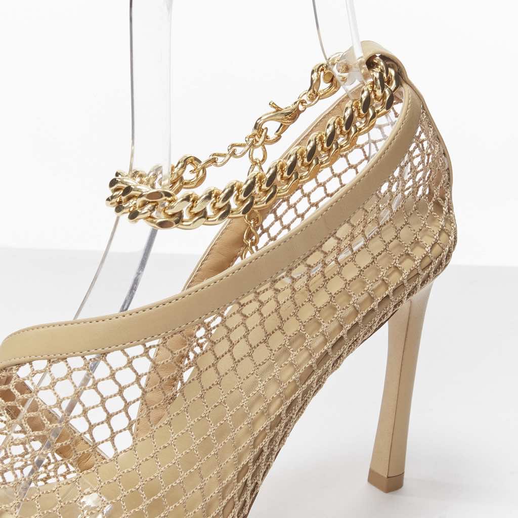 Bottega Veneta Fishnet Chain Heels - Image 10