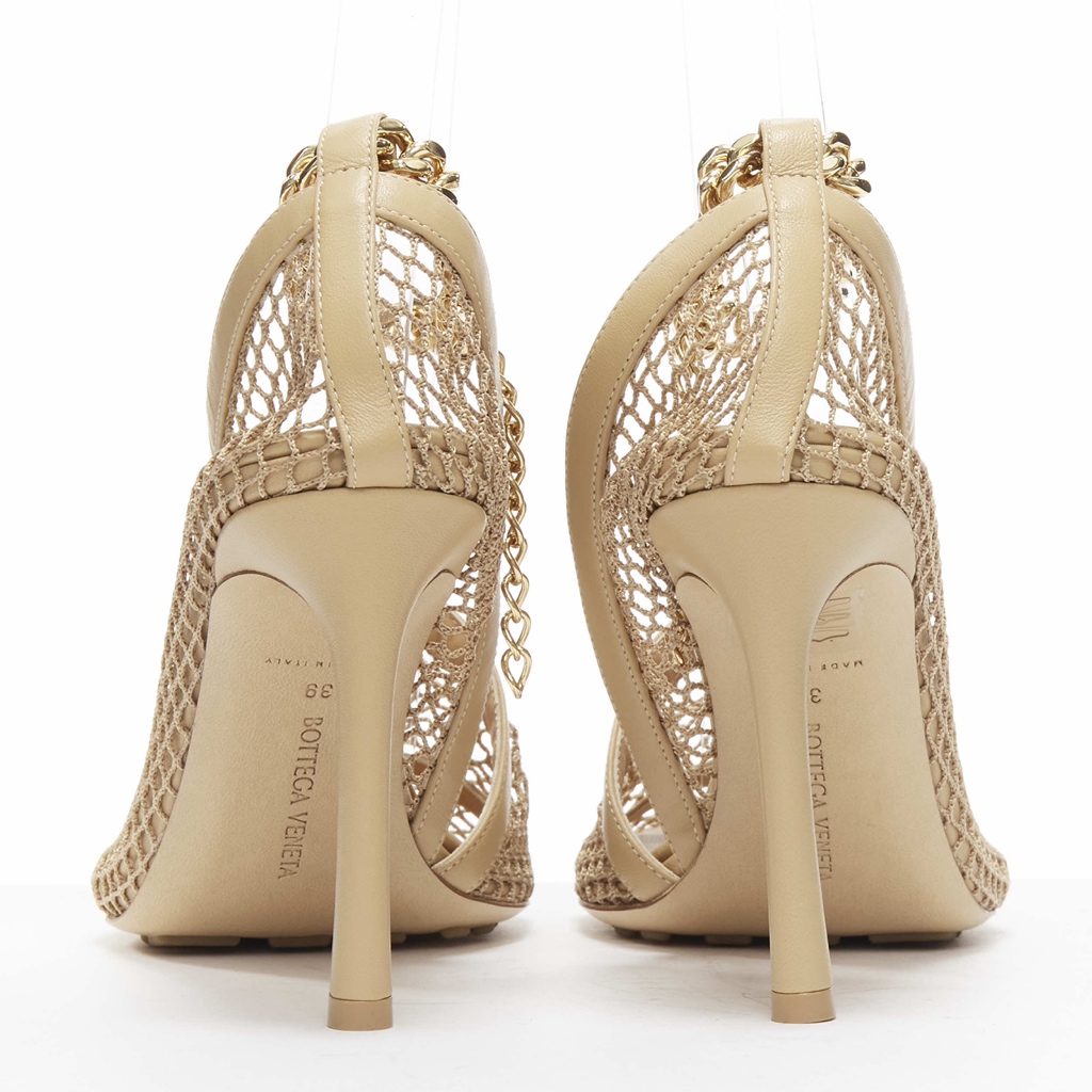 Bottega Veneta Fishnet Chain Heels - Side view