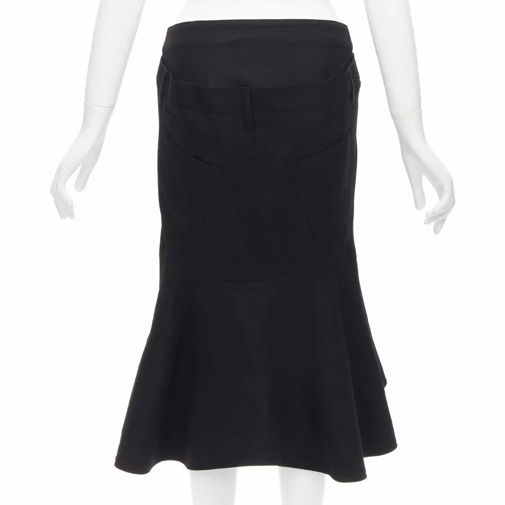 Junya Watanabe Polka Dot Skirt Black Wool Never worn - Box View